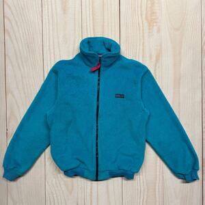 VTG 1980's Patagonia Womens Fleece Jacket Bomber Teal Aqua Made in USA 11/12